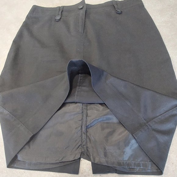 SUZY SHIER Women's Black Lined Pencil Skirt w/Belt Loops/Front Zipper - Sz 9/10 - Picture 1 of 9